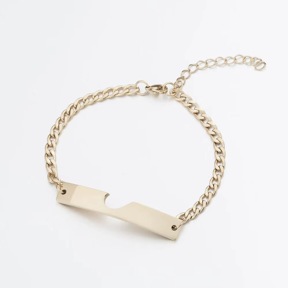 Luxury Heart Charm Gold Color Stainless Steel Couple Bracelet Link Women Men Gift Matching Jewelry for LGBT Valentine'S Day